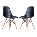 Ver imagem 2 de Conjunto 2 Cadeiras Eames Eiffel Preta com pés de madeira