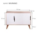 Ver imagem 2 de Aparador Buffet Murano Moderno 3 Portas MDP 115cm Carvalho e Branco Mercado Das Prateleiras