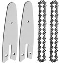 Ver imagem 1 de Corrente com Sabre Mini Motoserra Kit 2 Uni Placa Guia 4 Polegadas 14 Dentes Reposiçao Ferramenta Co