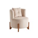 Ver imagem 5 de Kit 2 Poltronas Orgânica Curva Luna Veludo Bege - Montanaris Decor