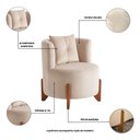 Ver imagem 7 de Kit 2 Poltronas Orgânica Curva Luna Veludo Bege - Montanaris Decor