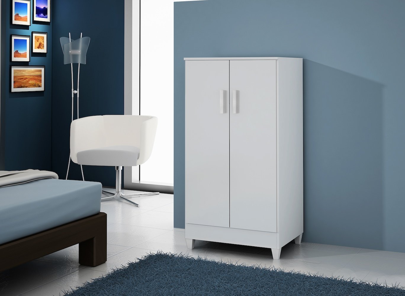 Armário Organizador Sapateira Slim 2 Portas - Branco - 5