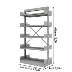 Estante Biblioteca de Centro com 10 Bandejas - 2,00x0,92x0,58m - Sa - 13123 - 4