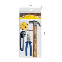 Kit de Ferramentas Tramontina com Martelo Estilete Alicate e Trena 4 Peças Tramontina - 1