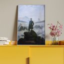Ver imagem 4 de Quadro Decorativo Tela Canvas Conceito Caminhante sobre o Mar de Névoa - Caspar Friedrich com Moldur