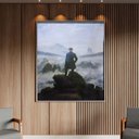 Ver imagem 2 de Quadro Decorativo Tela Canvas Conceito Caminhante sobre o Mar de Névoa - Caspar Friedrich com Moldur