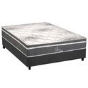 Ver imagem 1 de Cama Box Casal: Colchão Molas Ensacadas Polar Safira + Base Crc Suede Gray (138x188)