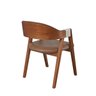 Cadeira Cris com Base Fixa de Madeira Maciça Cor Castanho Couro Sintético La Paz - 3