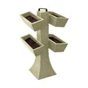Ver imagem 1 de Kit 4 Vaso Planta Horta Grande Jardineira 50cm Floreira com Suporte Polietileno