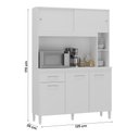Ver imagem 3 de Armario Cozinha Ceara com 5 Portas Branco
