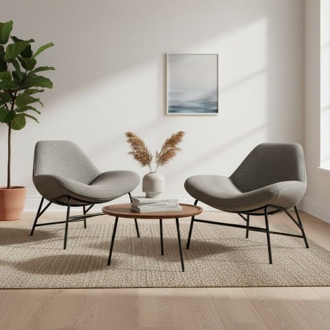 Conjunto 2 Poltronas Decorativa Moderna Luxo Orgânica Ariana Rivatti