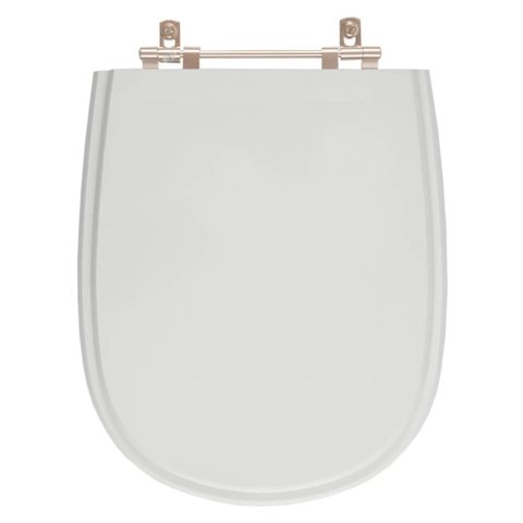 Assento Sanitário Tampa de Vaso Madeira Mdf Laqueado Paris para Bacia Ideal Standard - Cinza Claro