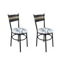 Ver imagem 1 de 2 Cadeiras Pretas para Cozinha Viena Cappuccino Premium:Floral Branco