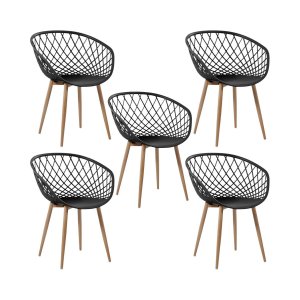 Cadeira Clarice Nest Wood com Apoio de Braço - Preto - 5