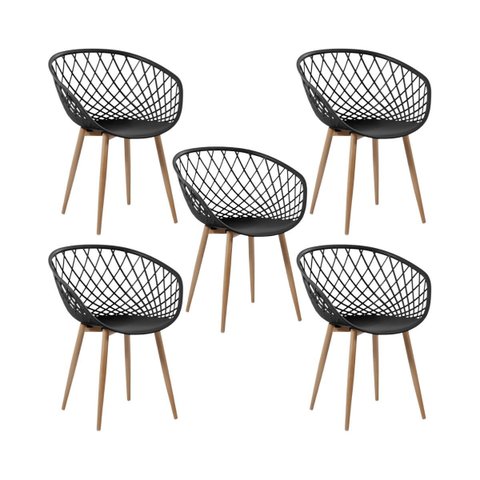 Cadeira Clarice Nest Wood com Apoio de Braço - Preto - 5