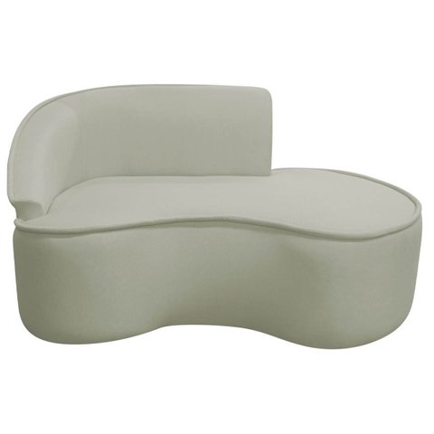 Divã Recamier Curvo Sala de Estar Recepção Marrocos 160cm Lado Direito Bouclé