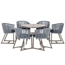 Ver imagem 1 de Mesa com 6 Cadeiras de Jantar Noronha E12 Trama Original Prata