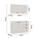 Ver imagem 3 de Armário Cozinha Genialflex Provençal C/ Balcão S/ Tampo Bco