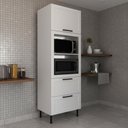 Ver imagem 2 de Torre Quente 70cm Grazi para Forno Micro-Ondas 1 Porta Basculante 2 Gavetas MDF - Tecnomobili