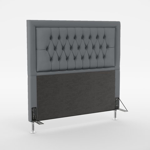 Cabeceira Estofada Decorativa Pegasus Para Cama Box 140 Para Cama de Casal Sued Cinza Aradecor