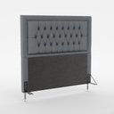 Ver imagem 1 de Cabeceira Estofada Decorativa Pegasus Para Cama Box 140 Para Cama de Casal Sued Cinza Aradecor