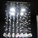 Ver imagem 2 de Lustre de Cristal Para Escritório Com 25cm Altura e Base de Inox Espelhada 30x30cm