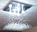 Ver imagem 1 de Lustre de Cristal Para Escritório Com 25cm Altura e Base de Inox Espelhada 30x30cm