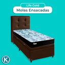 Ver imagem 4 de Kit Cama Box Bau + Cabeceira + Colchão Solteiro Molas Ensacadas - Life Gold - Paropas