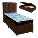 Ver imagem 1 de Kit Cama Box Bau + Cabeceira + Colchão Solteiro Molas Ensacadas - Life Gold - Paropas