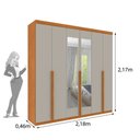 Ver imagem 4 de Roupeiro Joinville com Espelho 6 Portas Tcil:cinamomo/off