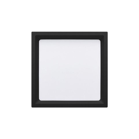 Painel de Led Stella Quadrado Deep de Sobrepor Recuado 17w Bivolt Preto 3000k Luz Amarela