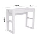 Ver imagem 2 de Escrivaninha Mesa Escritório 100% MDF Brisa 2 Gavetas 91cm Branco