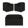 Kit 2 Poltronas Decorativas Tilla + Namoradeira Sala De Estar Cor:Preto - 2