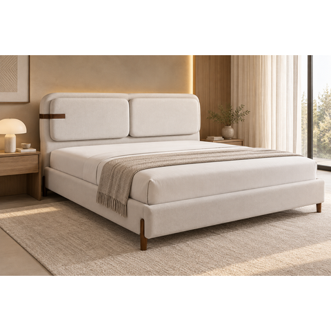 Cama King Versala com Cabeceira Estofada Quarto Casal Moderno