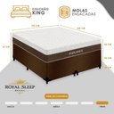 Ver imagem 3 de Cama Box King Bipartido Elegance Suede Colchão Molas Ensacadas Marrom Royal Sleep