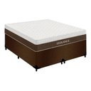 Ver imagem 1 de Cama Box King Bipartido Elegance Suede Colchão Molas Ensacadas Marrom Royal Sleep