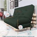 Ver imagem 6 de Sofa Cama Casal Futon Oriental Verde Militar com Madeira Maciça