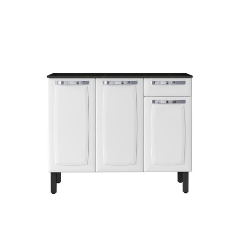 Balcão Itatiaia Rose 105cm 3 Portas e 1 Gaveta Branco