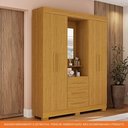 Ver imagem 5 de Guarda Roupa Solteiro 100% Mdf 4 Portas 3 Gavetas com Espelho Emily Acp Móveis Cinamomo