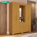 Ver imagem 2 de Guarda Roupa Solteiro 100% Mdf 4 Portas 3 Gavetas com Espelho Emily Acp Móveis Cinamomo