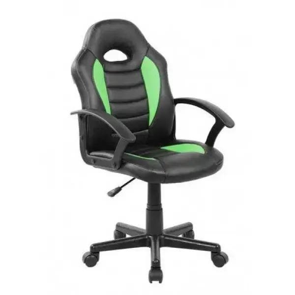 Cadeira Gamer Infantil em Couro Pu Pelegrin Pel-9353 Preta e Verde