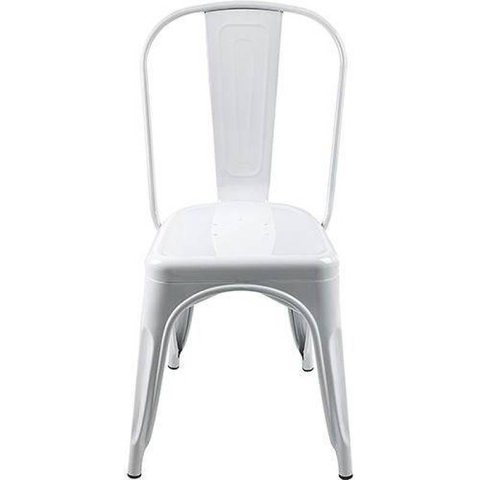 Cadeira Fixa Design Tolix Metal Pelegrin Pel-1518 Branca