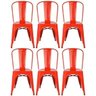Kit 6 Cadeiras Design Tolix Metal Pelegrin Pel-1518 Cor Vermelha - 1