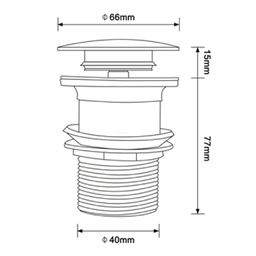 Kit 03 Válvula Ralo Click 1.1/4 Metal P/ Pia e Cuba Dourada - 9 Kit 03 Válvula Ralo Click 1.1/4 Metal P/ Pia e Cuba Dourada - 9