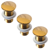 Kit 03 Válvula Ralo Click 1.1/4 Metal P/ Pia e Cuba Dourada - 1