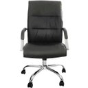 Ver imagem 4 de Cadeira Presidente Pel-107 Giratória Corino Poliuretano À Gás Preta - Pelegrin