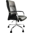 Ver imagem 1 de Cadeira Presidente Pel-107 Giratória Corino Poliuretano À Gás Preta - Pelegrin