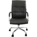 Ver imagem 2 de Cadeira Presidente Pel-107 Giratória Corino Poliuretano À Gás Preta - Pelegrin