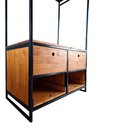 Ver imagem 4 de Guarda-roupas Modulado Estilo Industrial com Ferro em Preto e Madeira Maciça Cor Castanheira