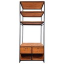 Ver imagem 1 de Guarda-roupas Modulado Estilo Industrial com Ferro em Preto e Madeira Maciça Cor Castanheira